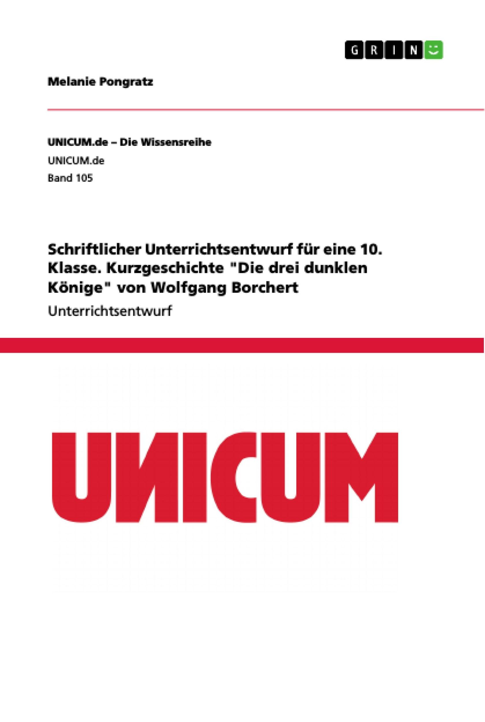 Cover: 9783668880801 | Schriftlicher Unterrichtsentwurf für eine 10. Klasse....