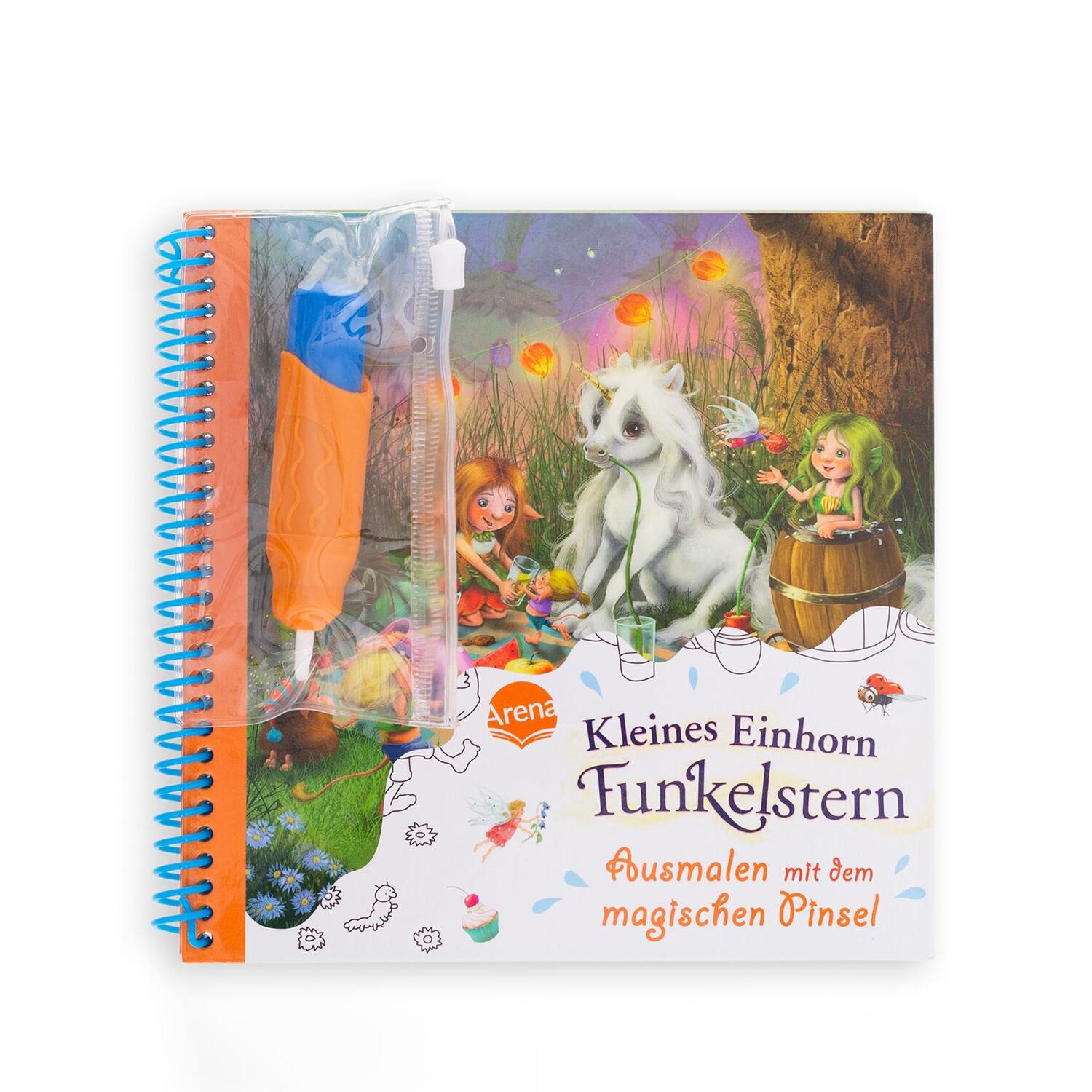 Cover: 9783401720548 | Ausmalen mit dem magischen Pinsel. Kleines Einhorn Funkelstern | Berg