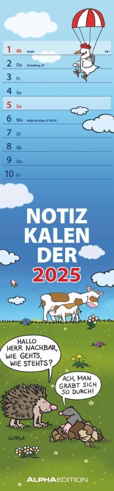 Cover: 4251732343286 | Alpha Edition - Notizkalender Humor 2025 Streifenplaner, 15x64cm,...