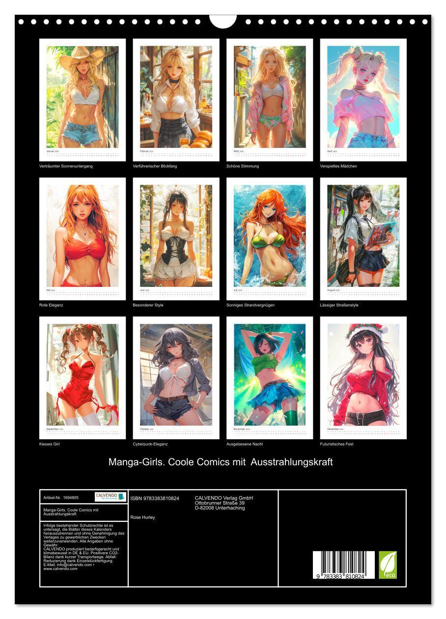 Bild: 9783383810824 | Manga-Girls. Coole Comics mit Ausstrahlungskraft (Wandkalender 2025...