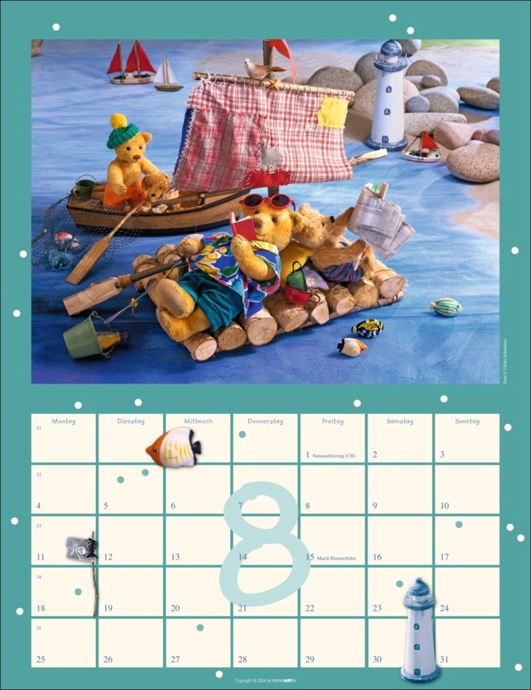 Bild: 9783839900512 | Teddybären Kalender 2025 | Gisela Hofmann (u. a.) | Kalender | 14 S.