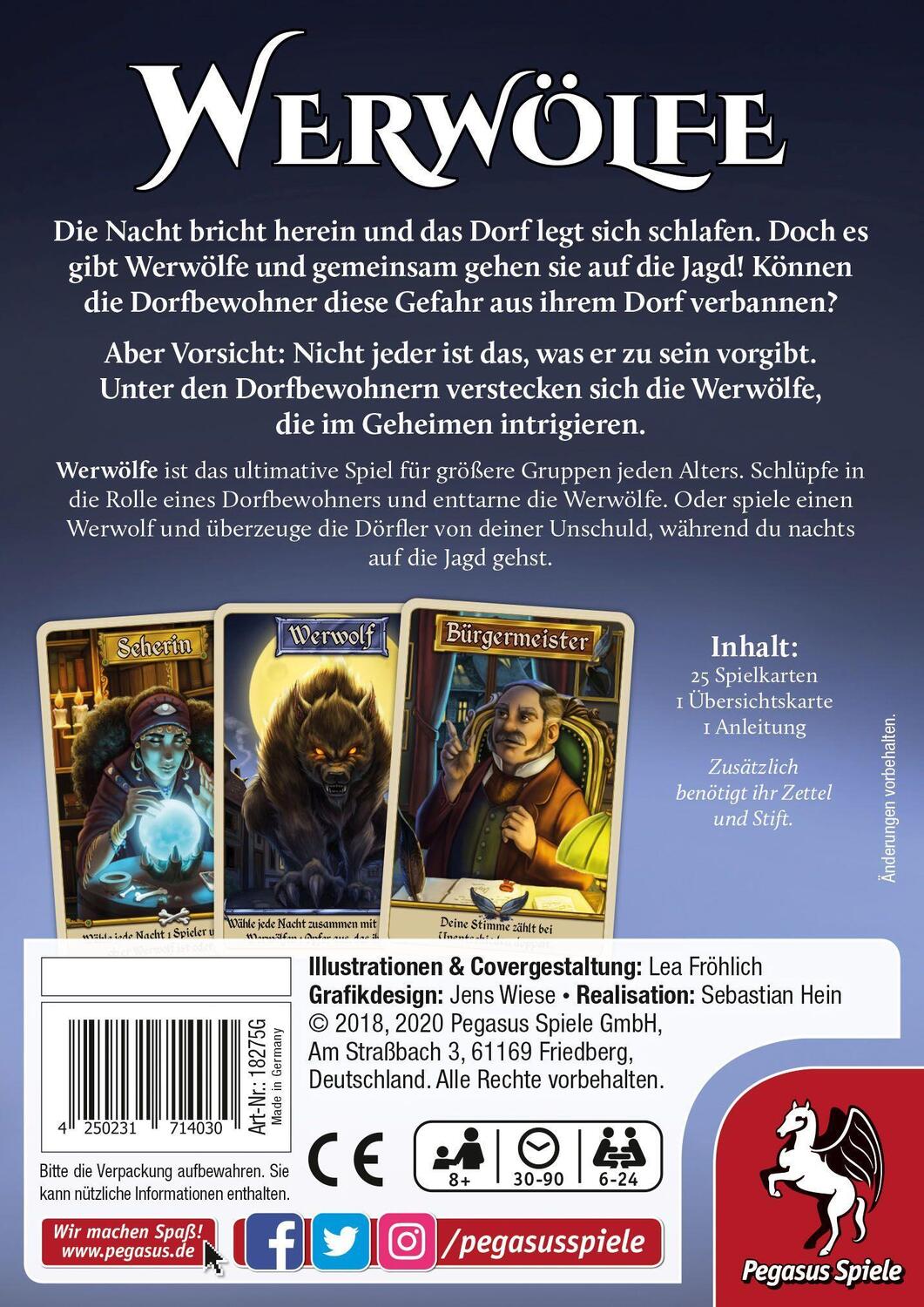 Bild: 4250231714030 | Werwölfe (Neuausgabe) | Spiel | Deutsch | 2017 | Pegasus