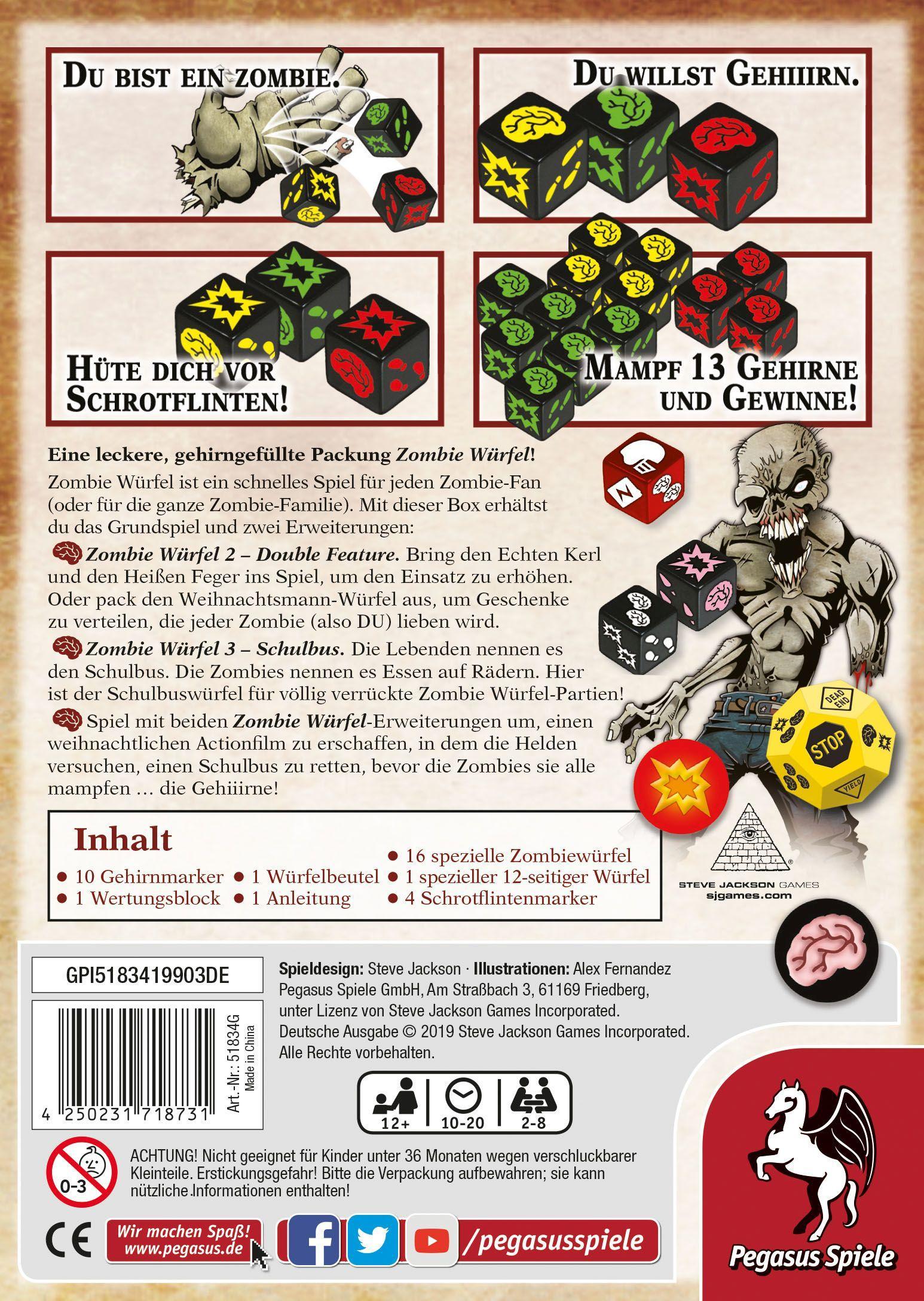 Bild: 4250231718731 | Zombie Würfel - Die Horde | Spiel | 51834G | Deutsch | 2019 | Pegasus