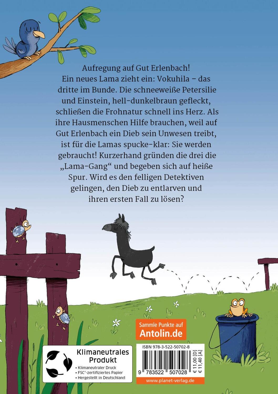 Rückseite: 9783522507028 | Die Lama-Gang. Mit Herz &amp; Spucke 1: Ein Fall für alle Felle | Schmidt