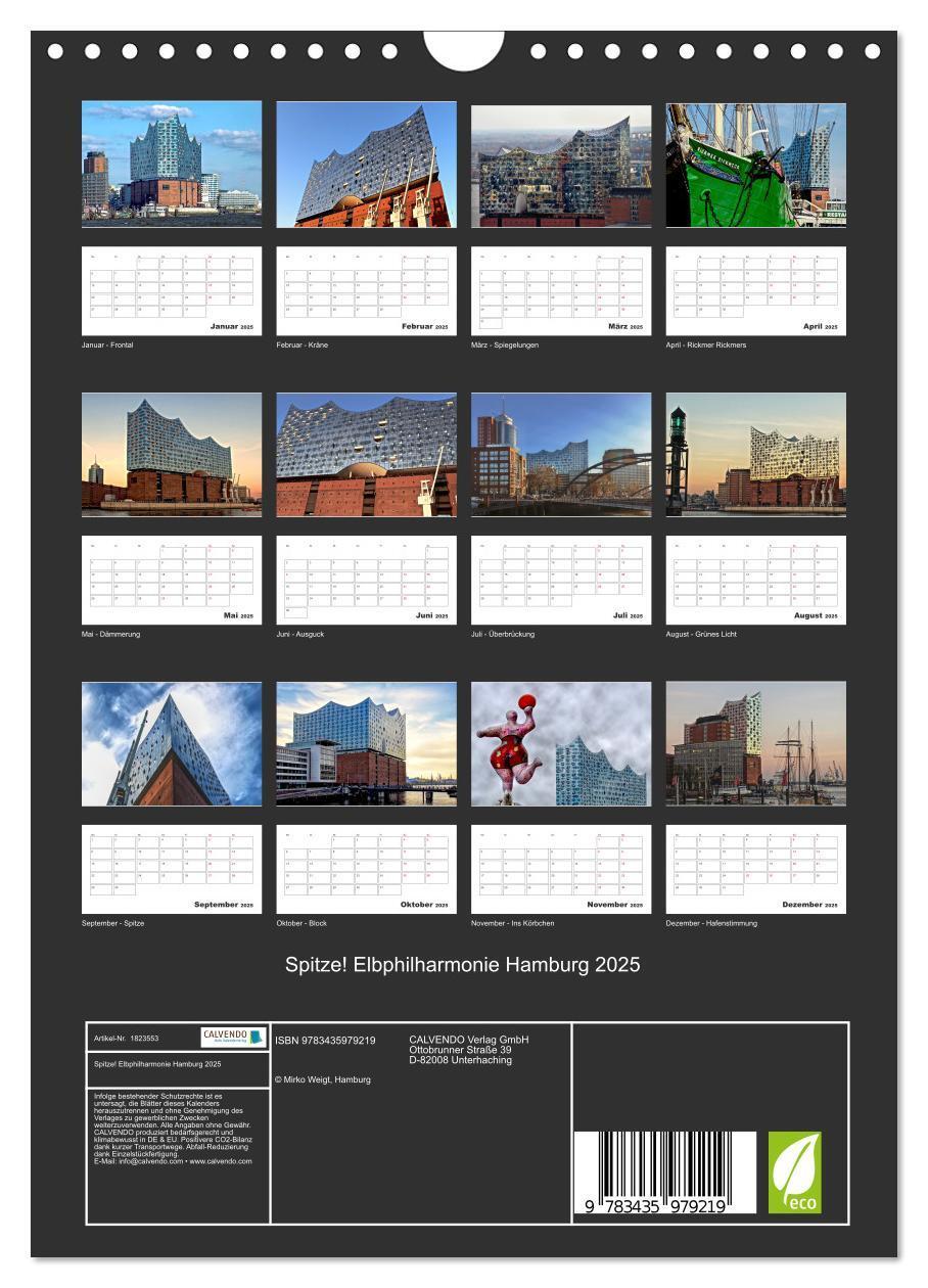 Bild: 9783435979219 | Spitze! Elbphilharmonie Hamburg 2025 (Wandkalender 2025 DIN A4...