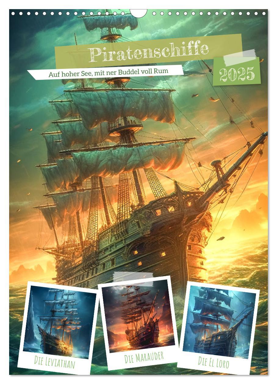 Cover: 9783435866960 | Piratenschiffe (Wandkalender 2025 DIN A3 hoch), CALVENDO...