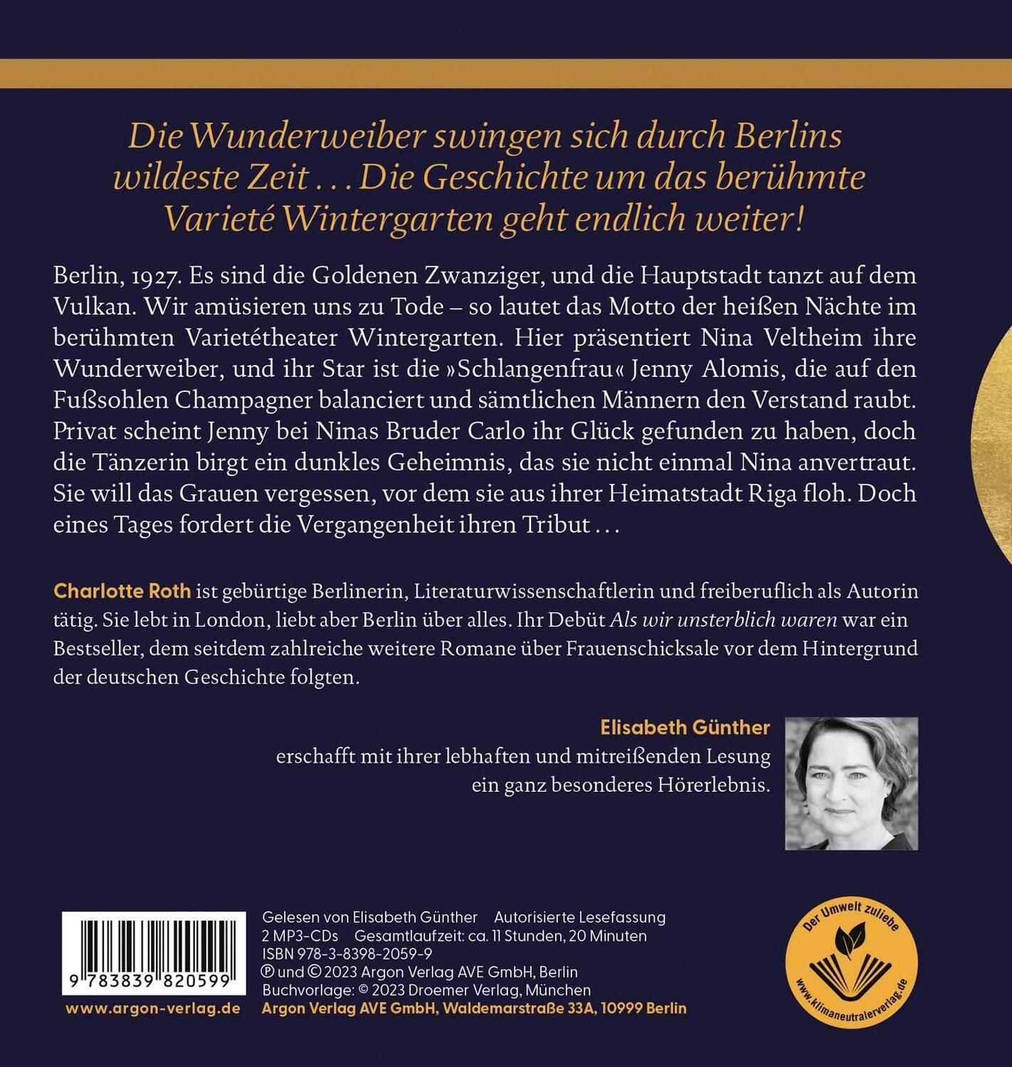 Rückseite: 9783839820599 | Die Wintergarten-Frauen. Die Sehnsucht brennt | Roman | Charlotte Roth