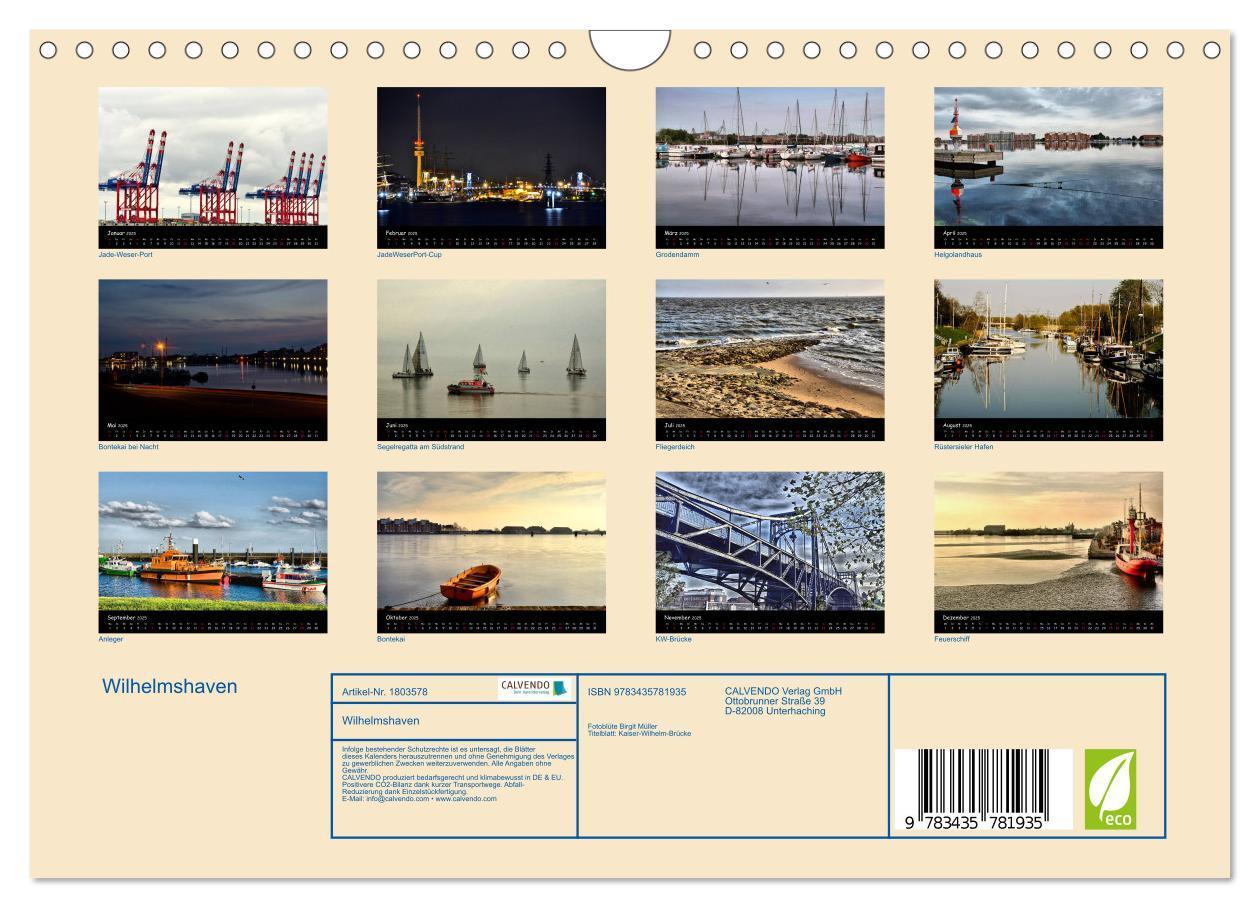 Bild: 9783435781935 | Wilhelmshaven (Wandkalender 2025 DIN A4 quer), CALVENDO Monatskalender