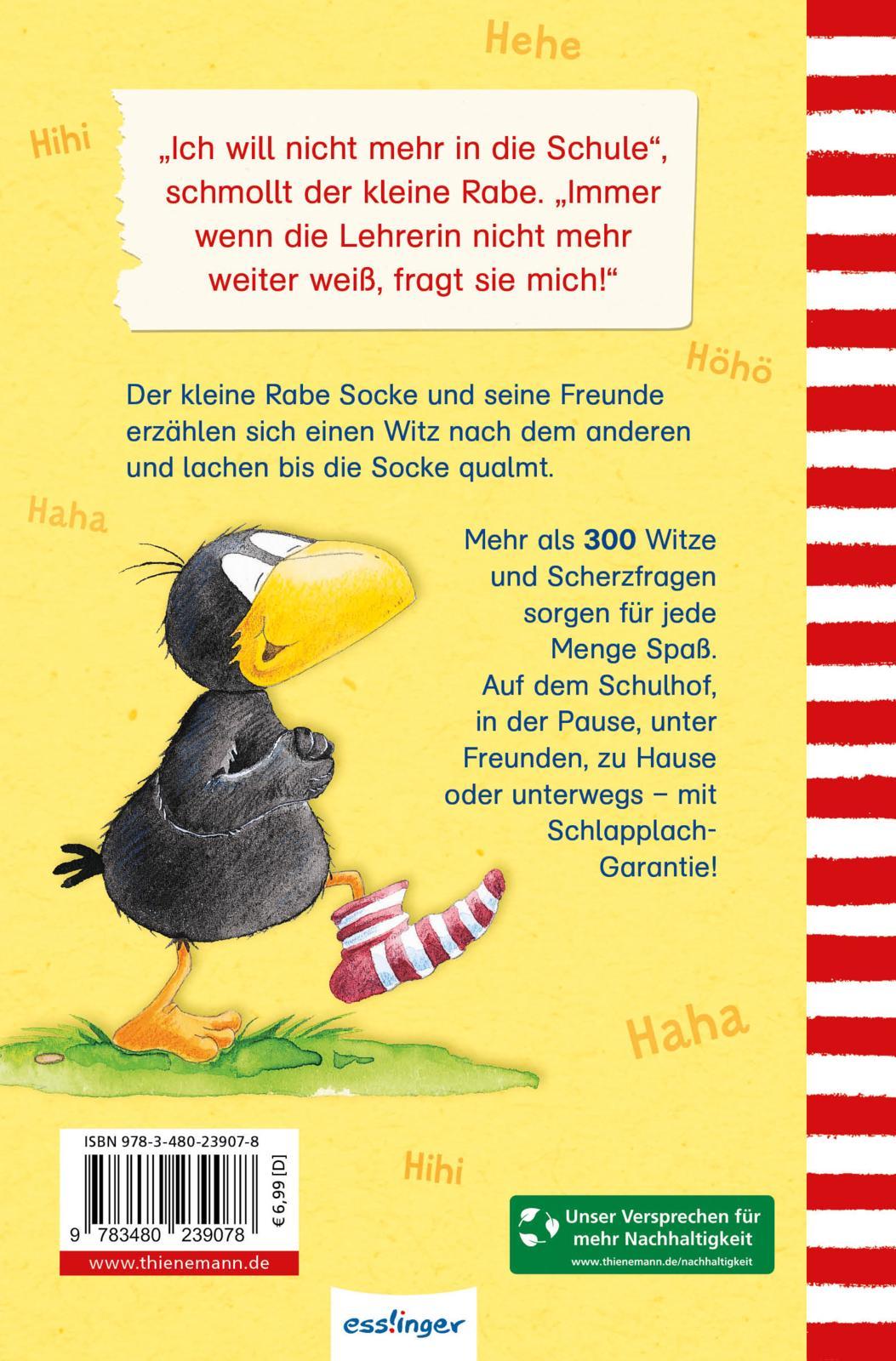 Rückseite: 9783480239078 | Der kleine Rabe Socke: Alles Schul-Witze | Annet Rudolph | Taschenbuch