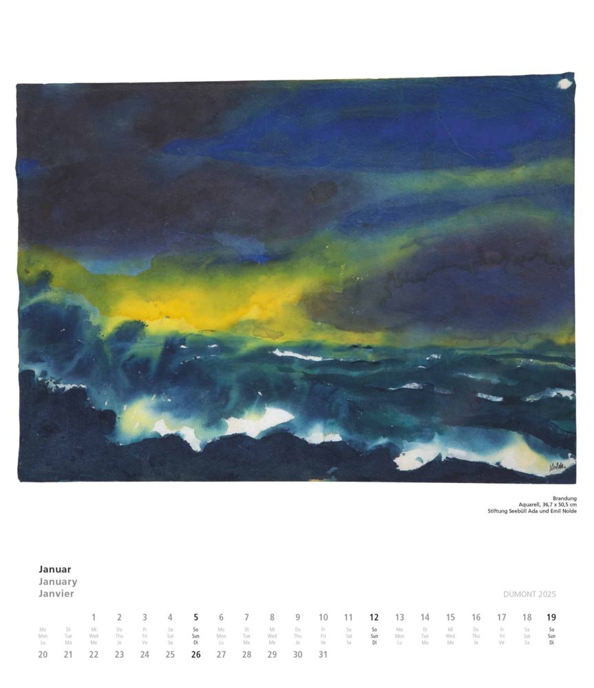 Bild: 4250809652979 | DUMONT - Emil Nolde 2025 Kunstkalender, 34,5x40cm, Wandkalender mit...