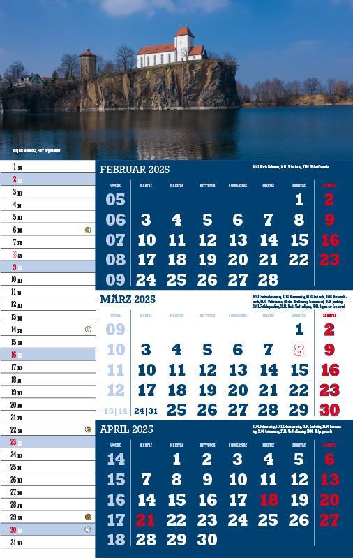 Bild: 9783957561374 | Drei-Monatskalender Sachsen 2025 | Jörg Neubert | Kalender | Deutsch