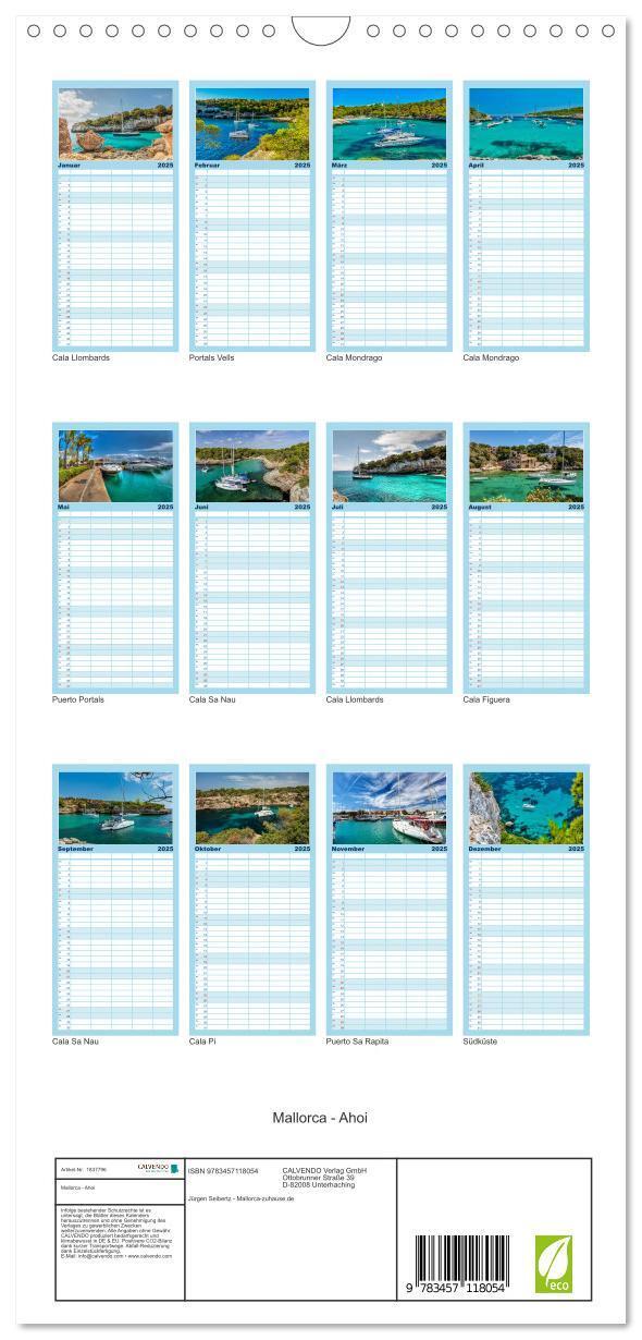 Bild: 9783457118054 | Familienplaner 2025 - Mallorca - Ahoi mit 5 Spalten (Wandkalender,...