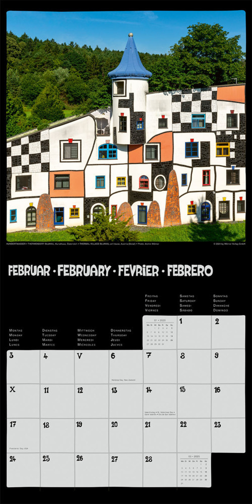 Bild: 9783910430150 | Hundertwasser Broschürenkalender Architektur 2025 | Wörner Verlag GmbH