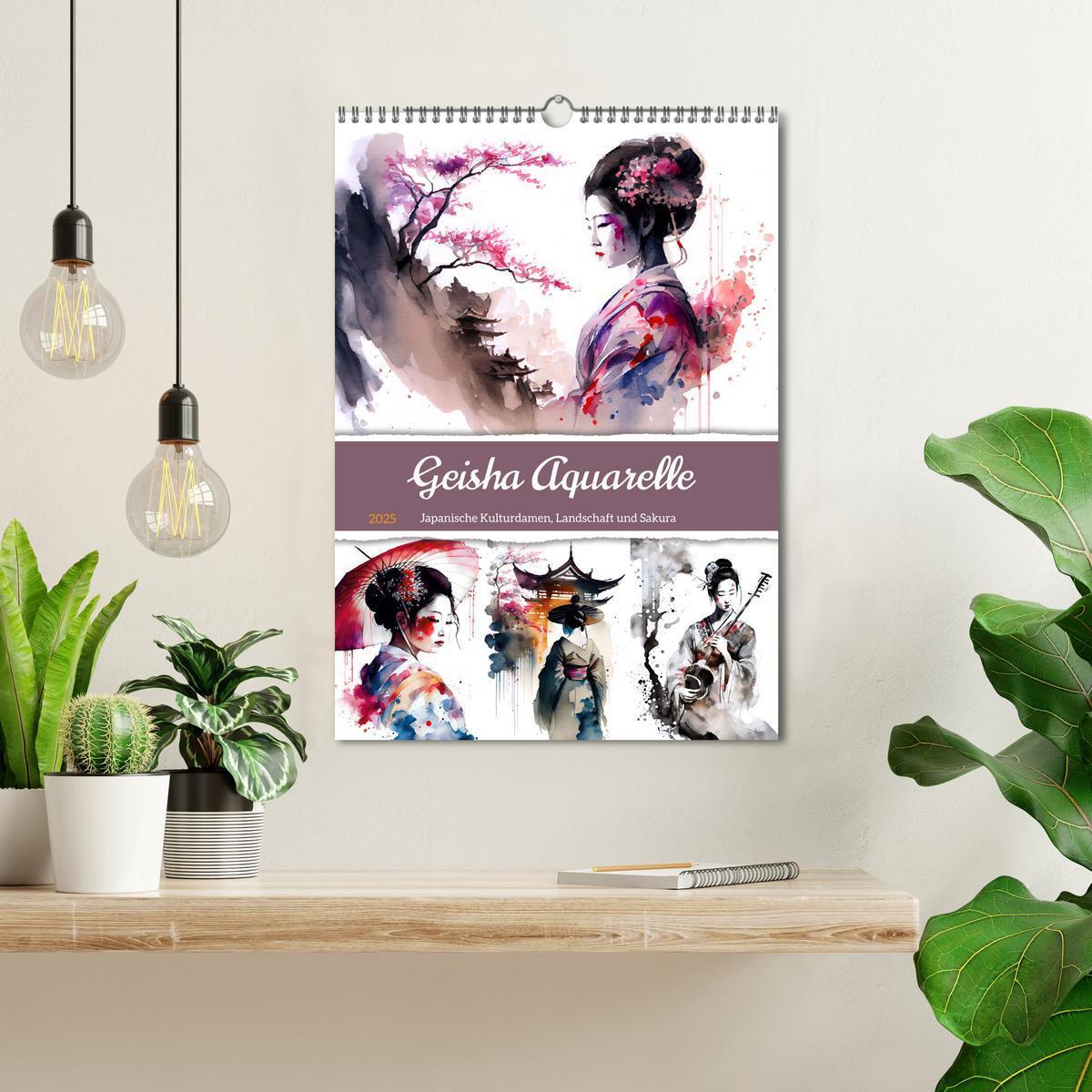 Bild: 9783435885459 | Geisha Aquarelle - Japanische Kulturdamen, Landschaft und Sakura...