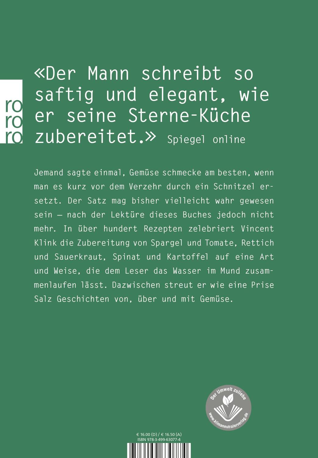 Rückseite: 9783499630774 | Voll ins Gemüse | 120 essentielle Rezepte und 40 Storys | Klink | Buch