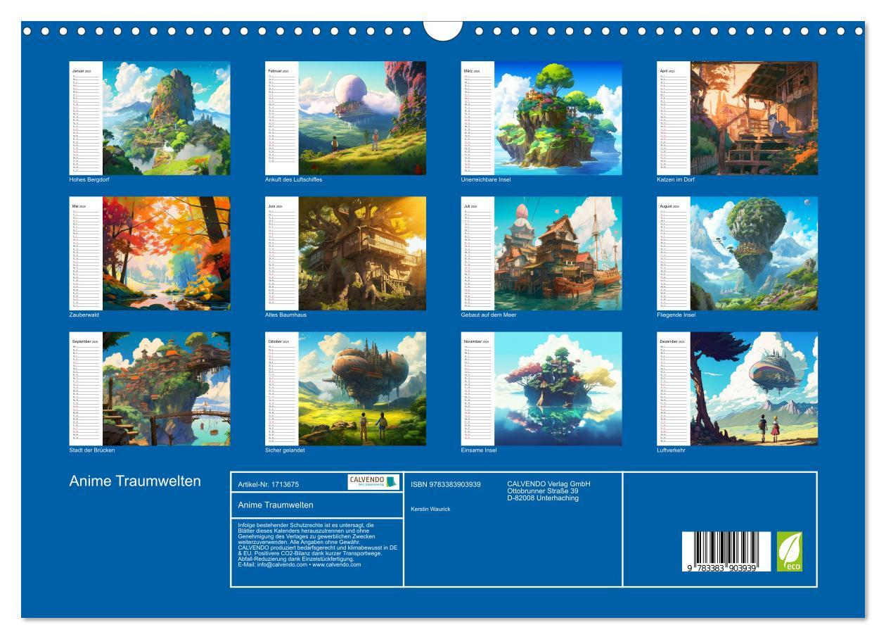 Bild: 9783383903939 | Anime Traumwelten (Wandkalender 2025 DIN A3 quer), CALVENDO...