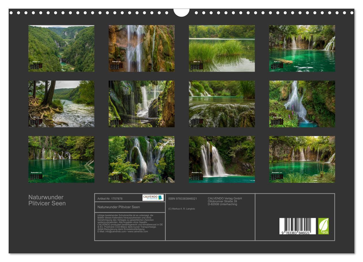 Bild: 9783383846021 | Naturwunder Plitvicer Seen (Wandkalender 2025 DIN A3 quer),...