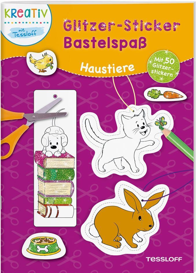 Cover: 9783788641603 | Glitzer-Sticker Bastelspaß: Haustiere | Mit 50 Glitzerstickern | 16 S.