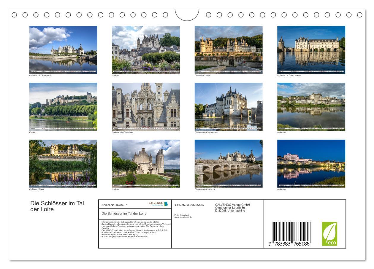 Bild: 9783383765186 | Die Schlösser im Tal der Loire (Wandkalender 2025 DIN A4 quer),...