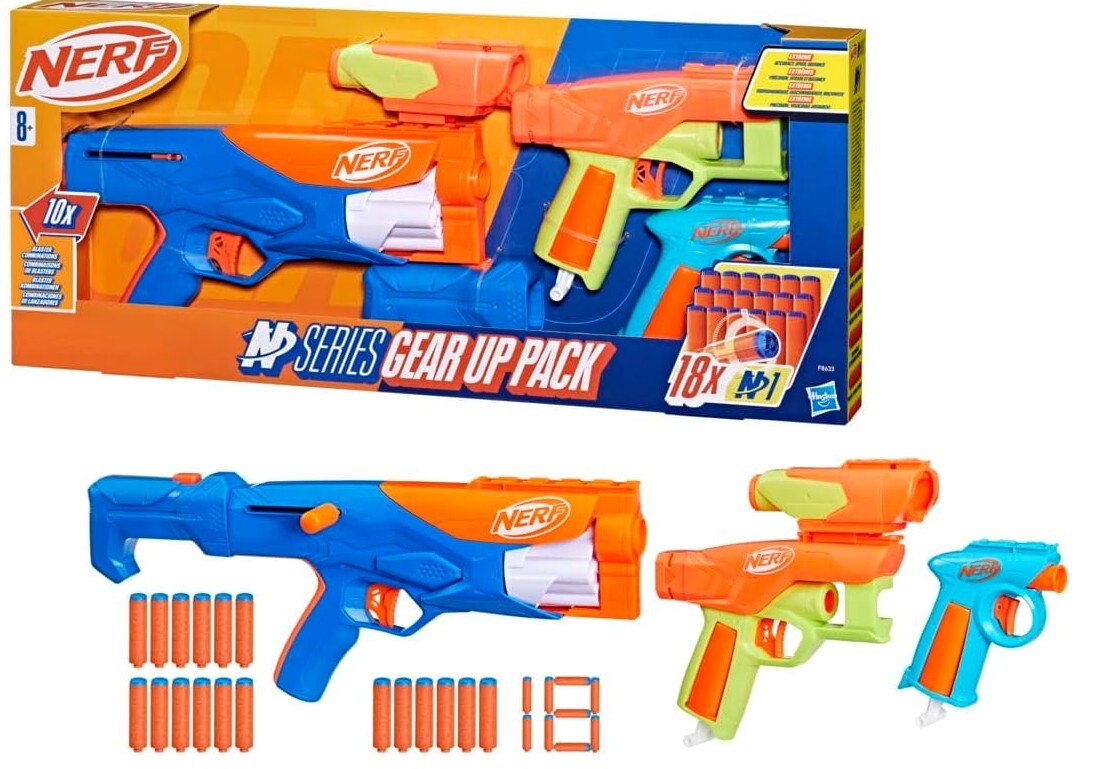 Cover: 5010996209429 | Hasbro F8633EU4 - Nerf N Series Gear Up Pack,...