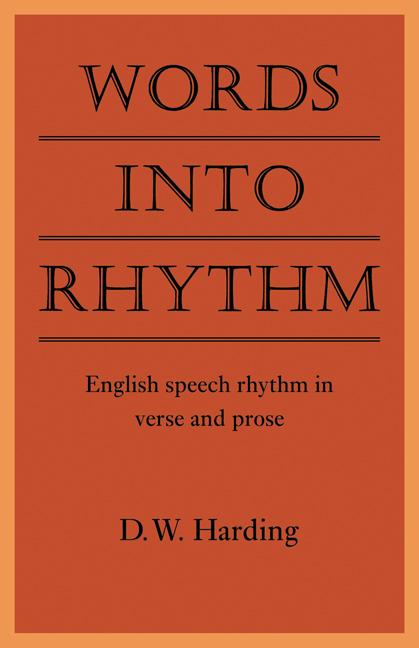 Cover: 9780521134347 | Words Into Rhythm | English Speech Rhythm in Verse and Prose | Buch