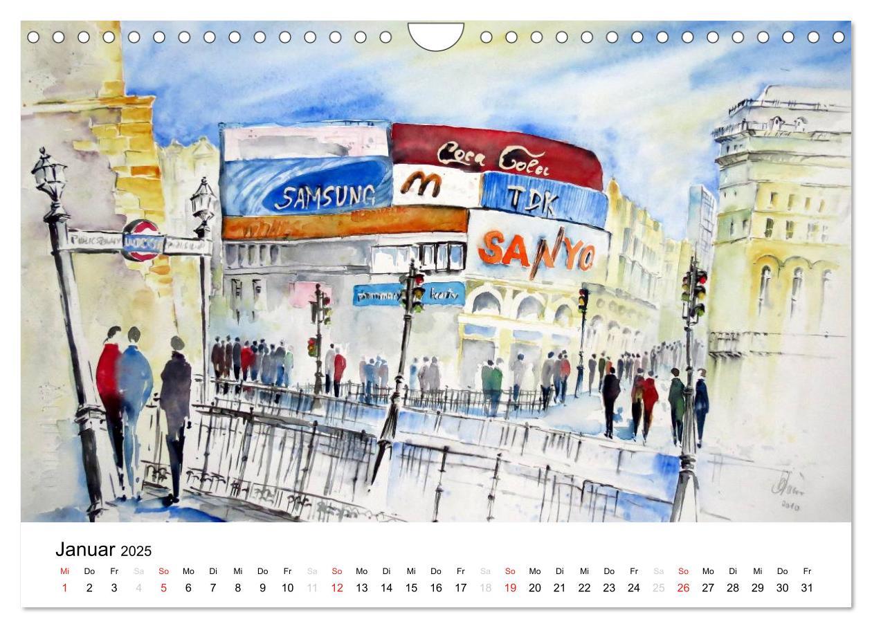 Bild: 9783435732067 | Aquarelle - quer durch Europa (Wandkalender 2025 DIN A4 quer),...