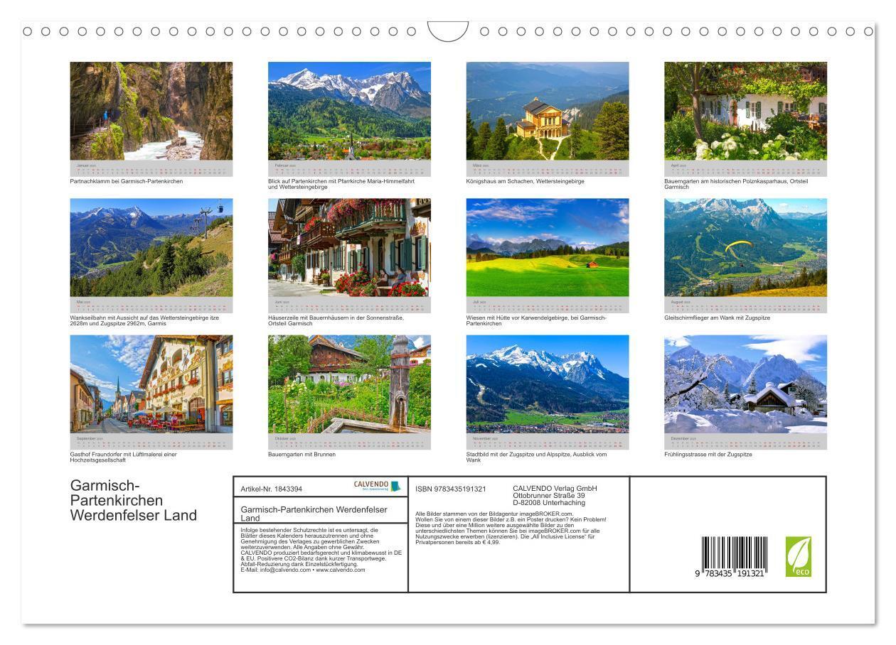 Bild: 9783435191321 | Garmisch-Partenkirchen Werdenfelser Land (Wandkalender 2025 DIN A3...