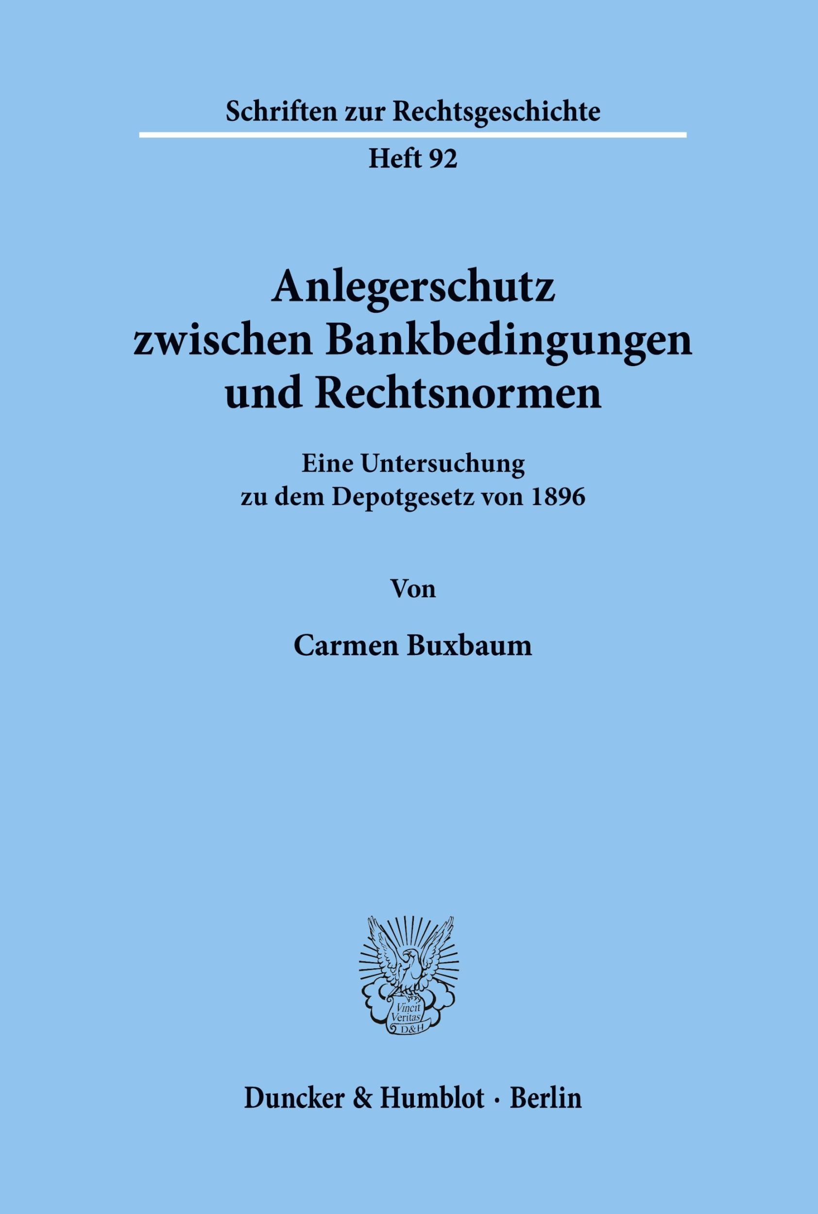 Cover: 9783428091614 | Anlegerschutz zwischen Bankbedingungen und Rechtsnormen. | Buxbaum