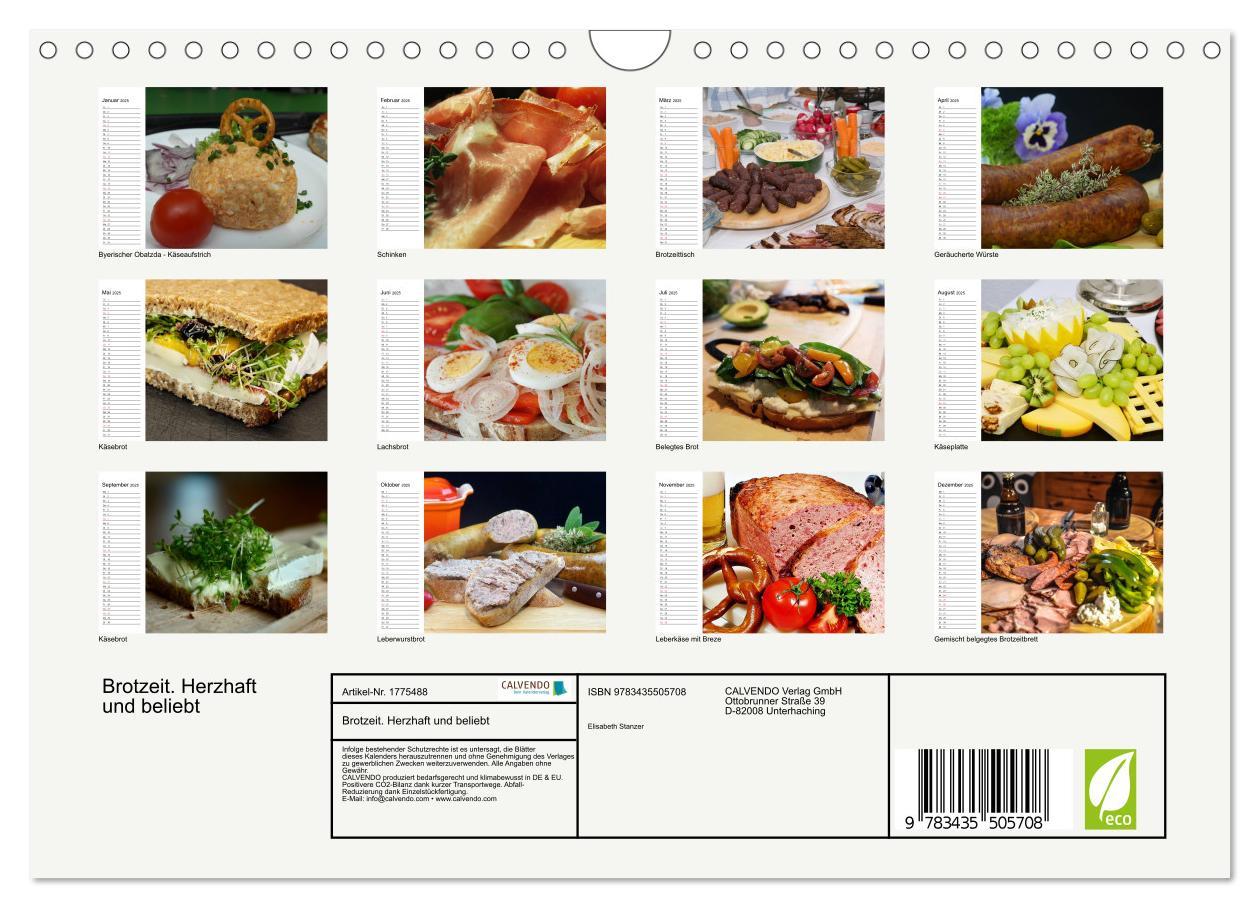 Bild: 9783435505708 | Brotzeit. Herzhaft und beliebt (Wandkalender 2025 DIN A4 quer),...