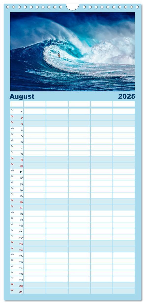 Bild: 9783457122884 | Familienplaner 2025 - Surfen - so cool mit 5 Spalten (Wandkalender,...