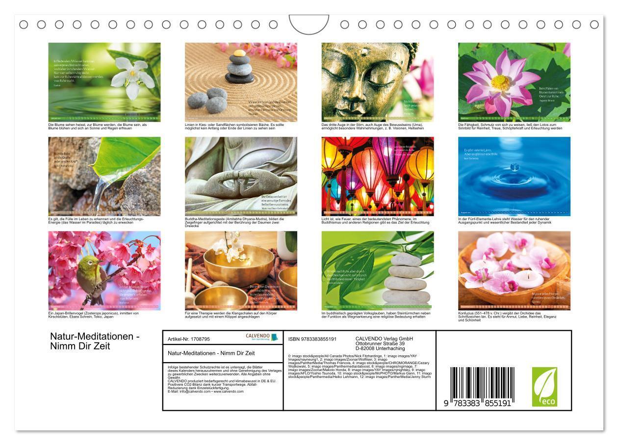 Bild: 9783383855191 | Natur-Meditationen - Nimm Dir Zeit (Wandkalender 2025 DIN A4 quer),...