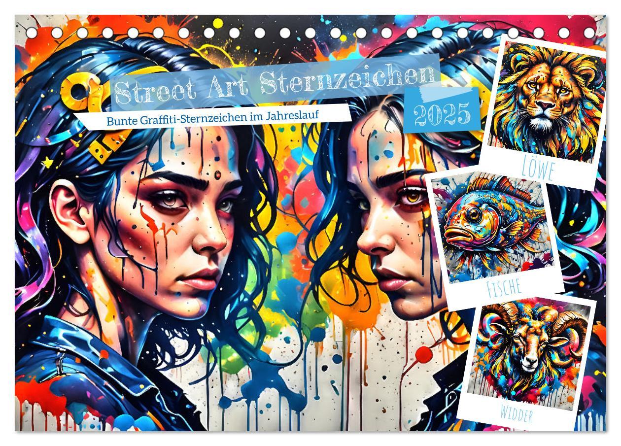 Cover: 9783457130049 | Street Art Sternzeichen (Tischkalender 2025 DIN A5 quer), CALVENDO...