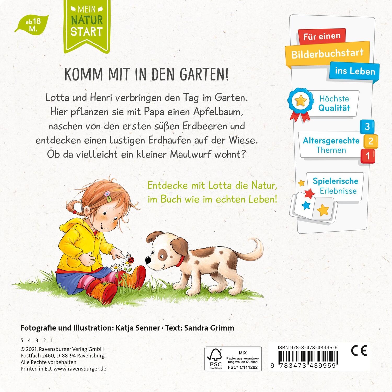 Rückseite: 9783473439959 | Lotta entdeckt die Welt: Im Garten | Sandra Grimm | Buch | Naturstart