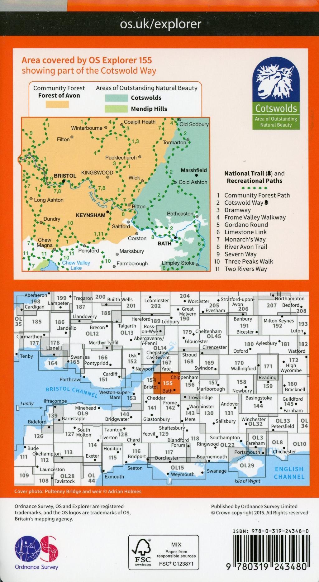 Bild: 9780319243480 | Bristol and Bath | Ordnance Survey | (Land-)Karte | Karte/Landkarte