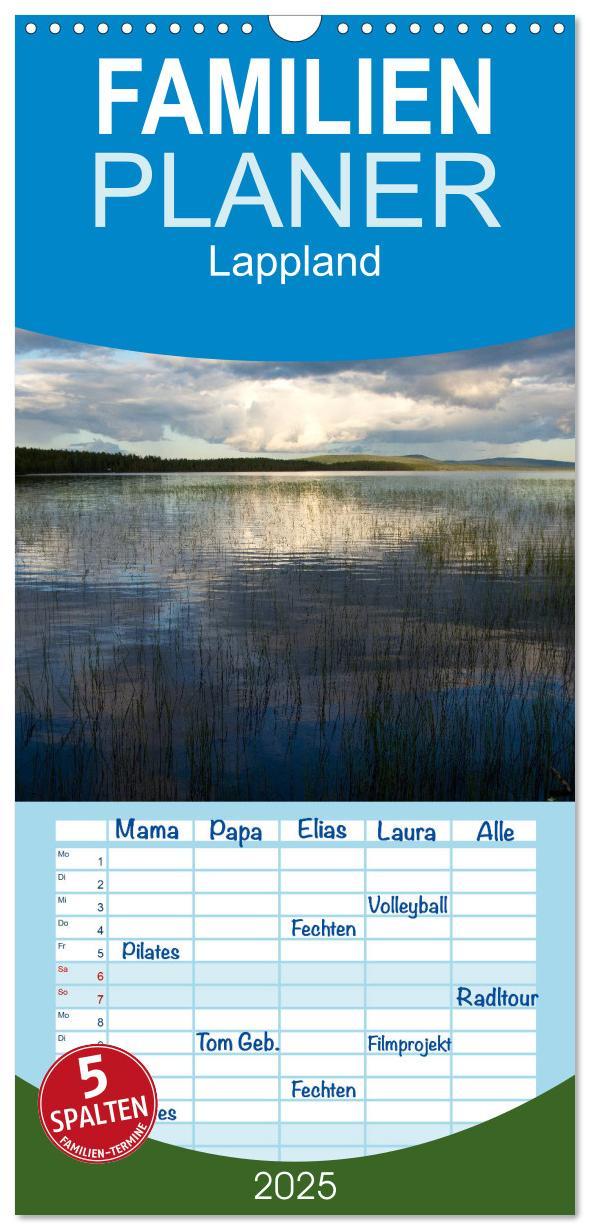 Cover: 9783457113837 | Familienplaner 2025 - Lappland mit 5 Spalten (Wandkalender, 21 x 45...