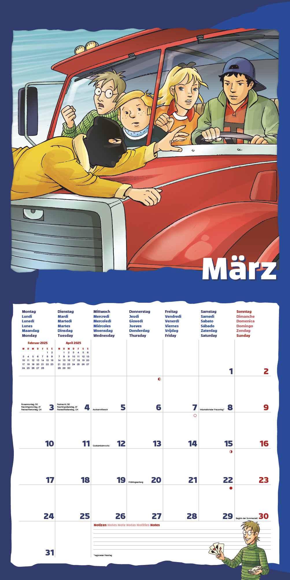 Bild: 4251732344313 | TKKG 2025 - Broschürenkalender 30x30 cm (30x60 geöffnet) - Kalender...