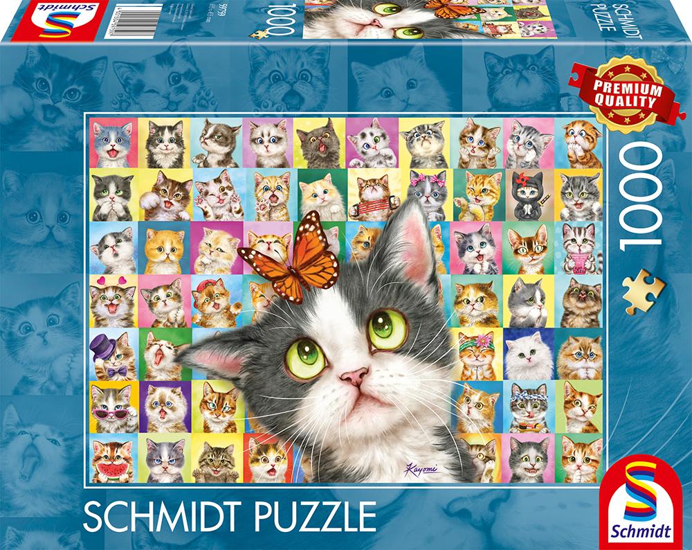 Cover: 4001504597597 | Katzen-Mimik  | Puzzle Standard 1000 Teile | Spiel | 59759 | Deutsch