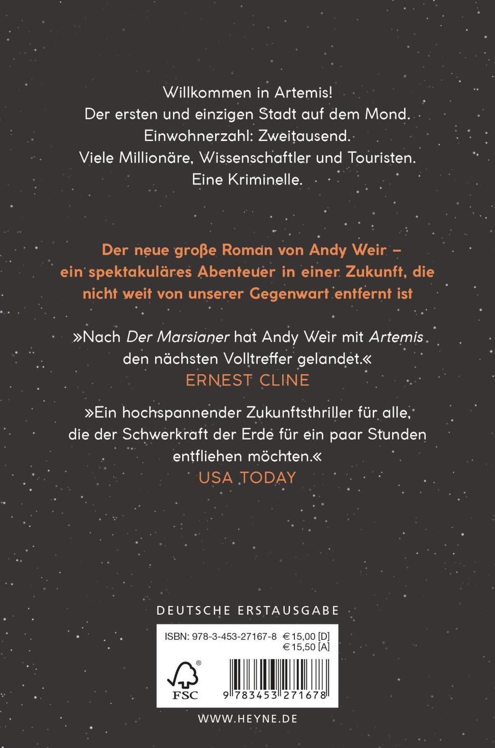 Bild: 9783453271678 | Artemis | Andy Weir | Taschenbuch | Deutsch | 2018 | Heyne