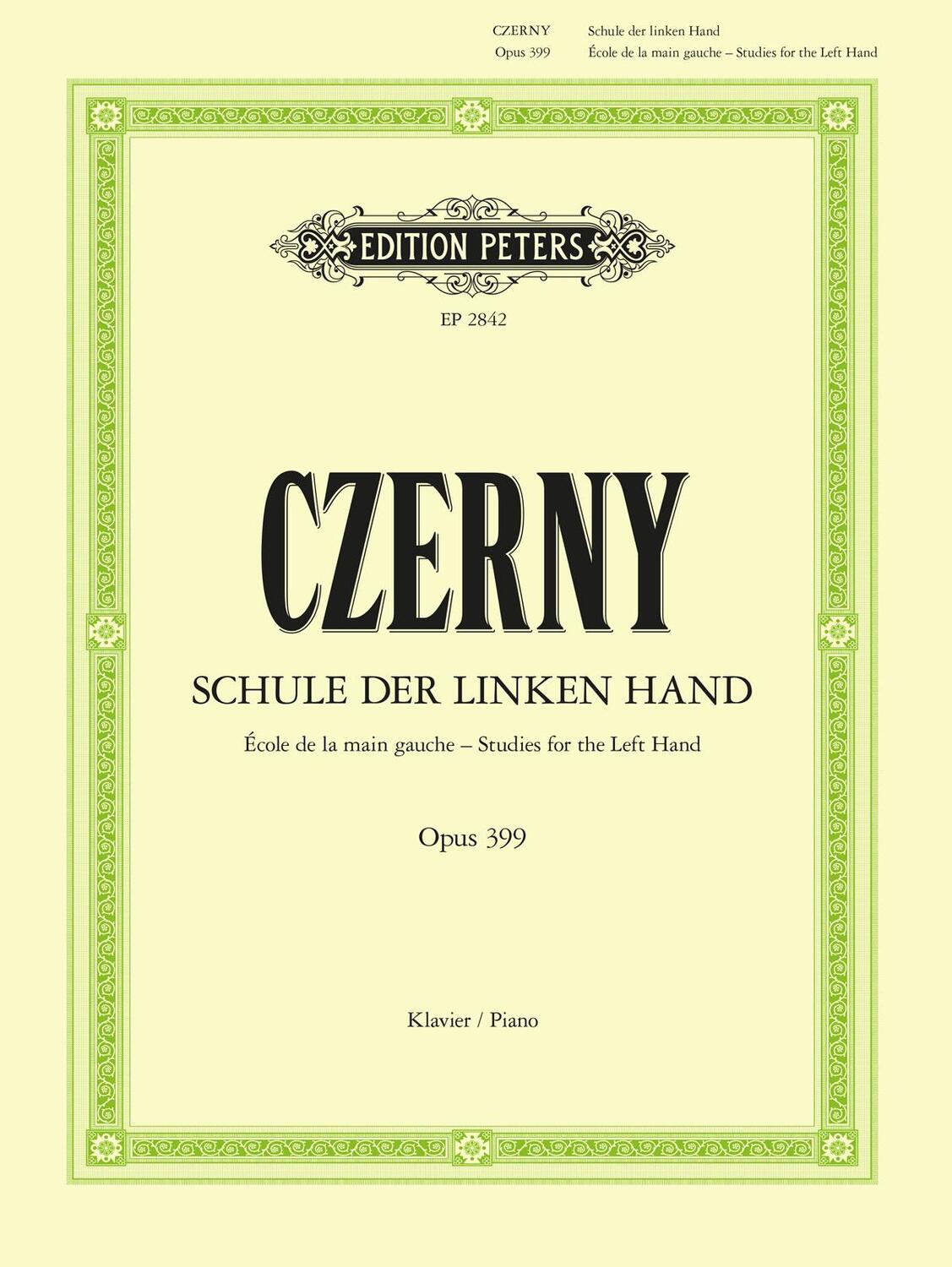 Cover: 9790014012724 | Studies for the Left Hand Op. 399 for Piano | 10 Studies | Carl Czerny