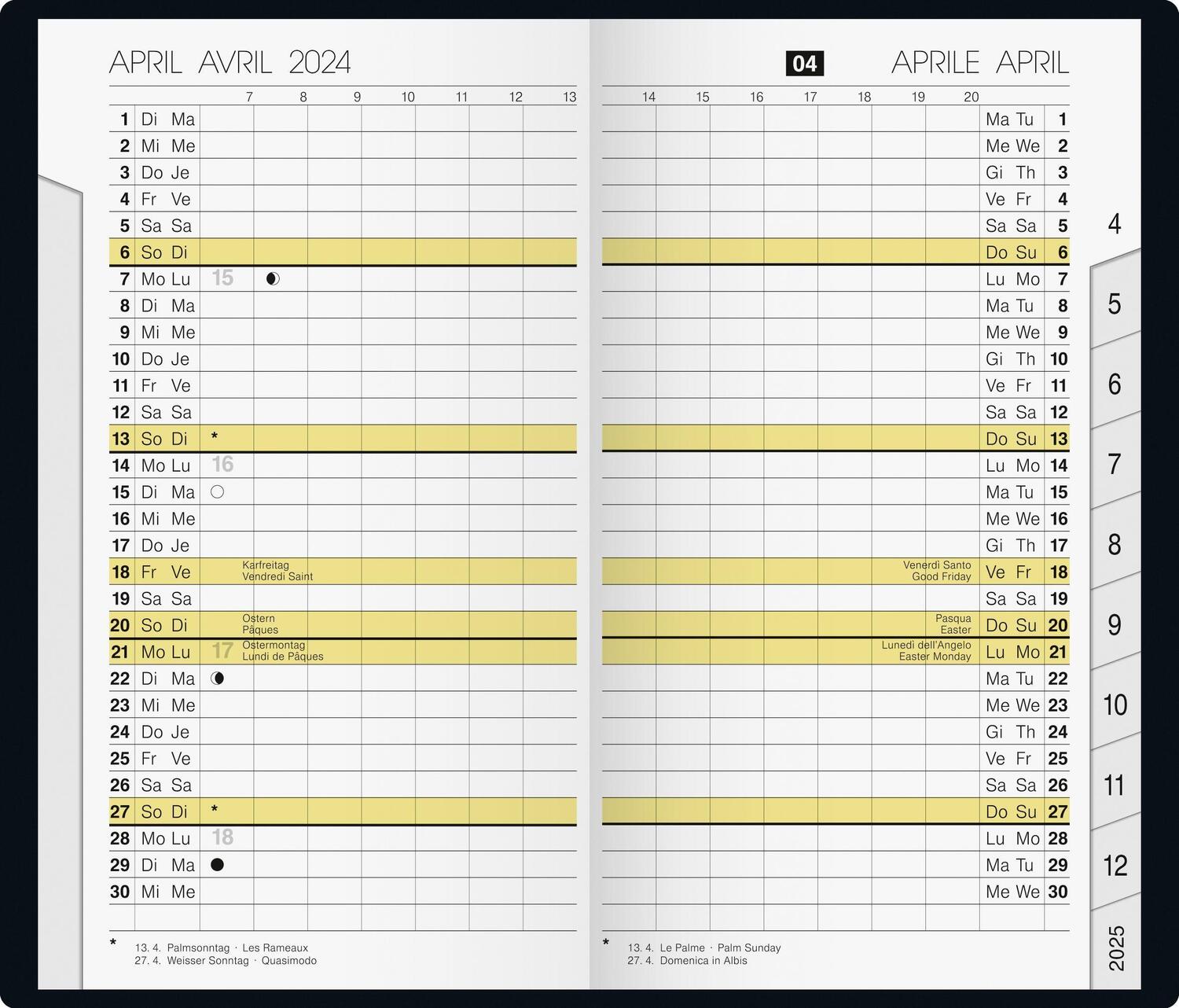 Bild: 4003273786622 | rido/idé 7046884905 Taschenkalender Modell M-Planer (2025) 2 Seiten...