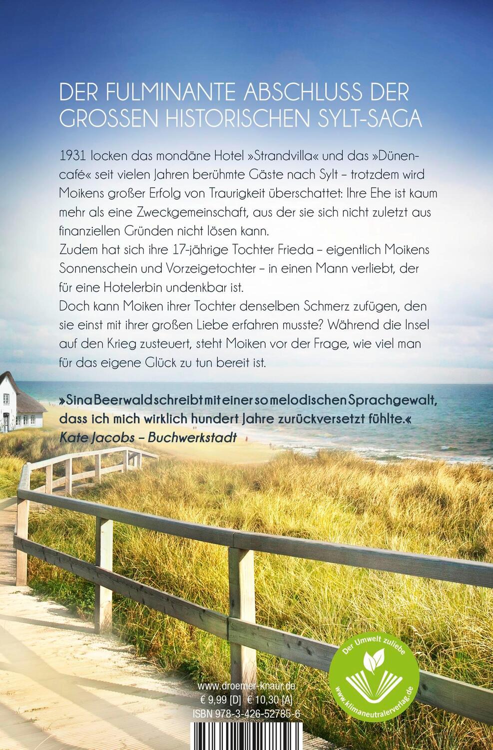 Rückseite: 9783426527856 | Das Inselmädchen | Ein Sylt-Roman | Sina Beerwald | Taschenbuch | 2022