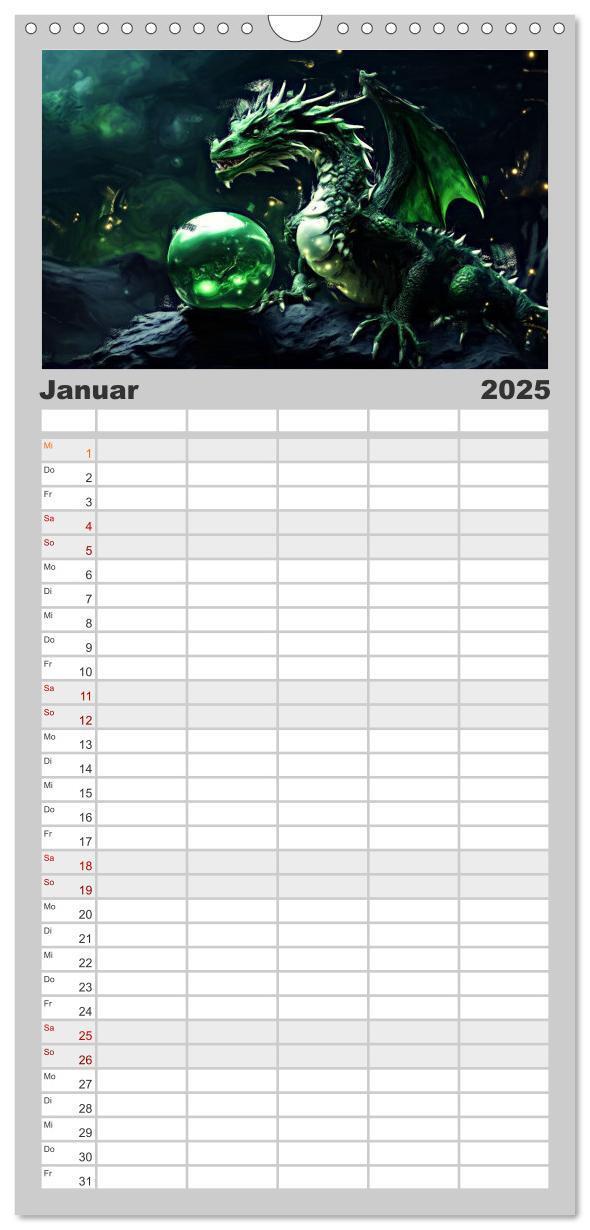 Bild: 9783457090336 | Familienplaner 2025 - Drachen - Gefürchtete, aber nicht immer böse...