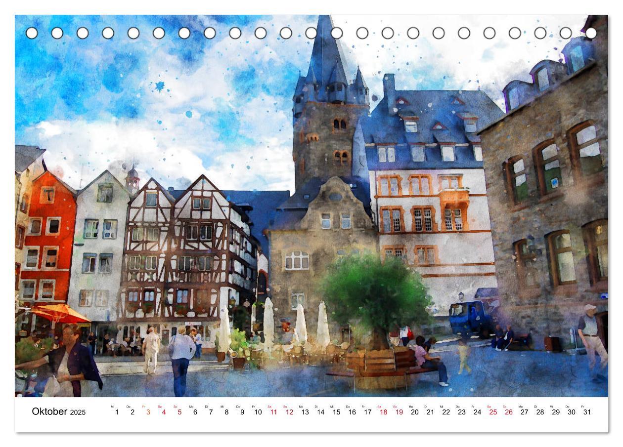 Bild: 9783435140862 | Bernkastel-Kues - Stadtrundgang in Aquarell (Tischkalender 2025 DIN...