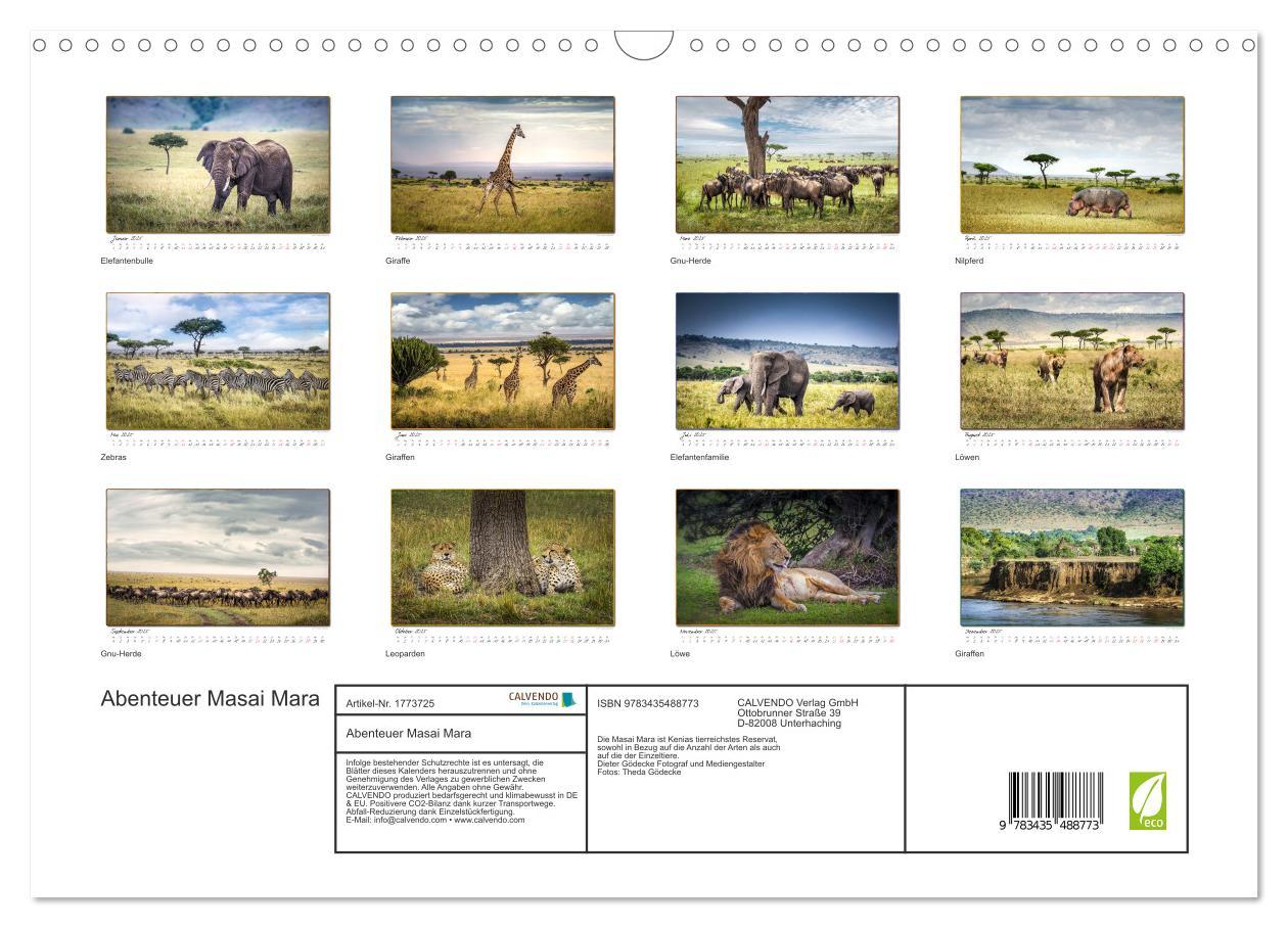 Bild: 9783435488773 | Abenteuer Masai Mara (Wandkalender 2025 DIN A3 quer), CALVENDO...