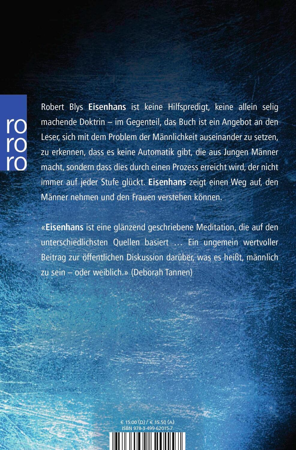 Rückseite: 9783499620157 | Eisenhans | Ein Buch über Männer | Robert Bly | Taschenbuch | 350 S.