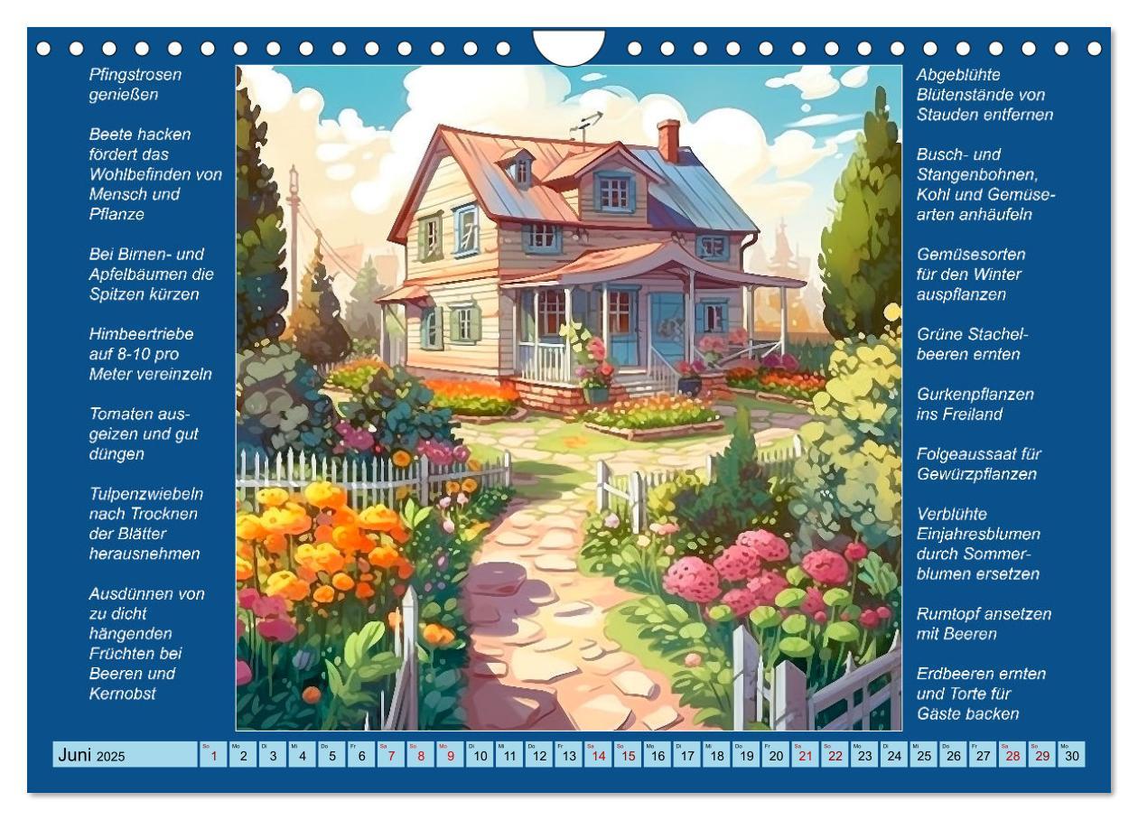 Bild: 9783383864742 | Was mache ich wann im Garten (Wandkalender 2025 DIN A4 quer),...