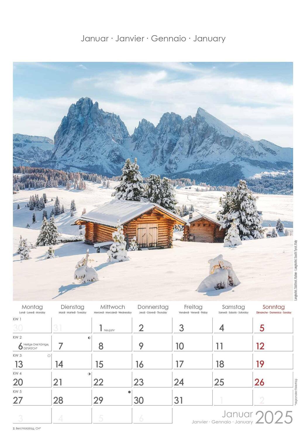 Bild: 4251732341091 | Alpen 2025 - Bild-Kalender 23,7x34 cm - The Alps - Wandkalender -...