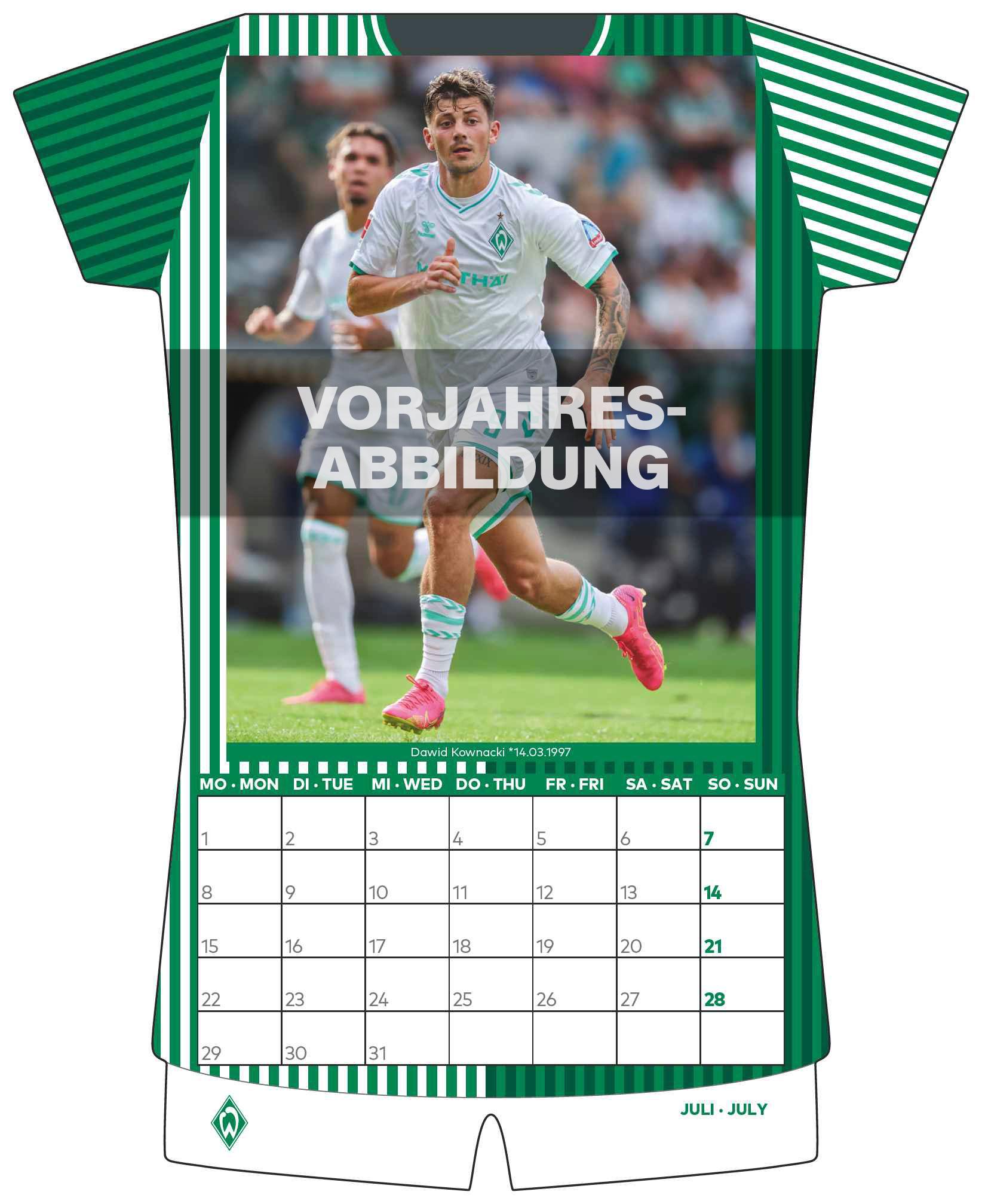 Bild: 4002725994509 | Werder Bremen 2025 - Trikotkalender - Fan-Kalender -...