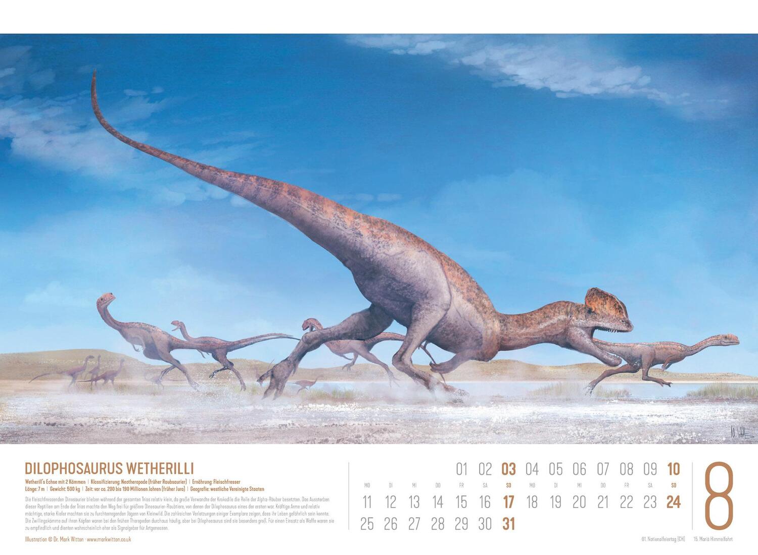 Bild: 9783838435237 | Dinosaurier Kalender 2025 | Mark Witton (u. a.) | Kalender | 14 S.