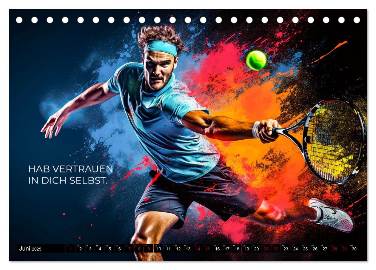 Bild: 9783383874307 | Tennis und Motivation (Tischkalender 2025 DIN A5 quer), CALVENDO...